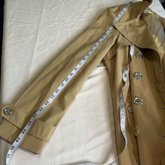 Calvin Klein Double Breasted Tan Car Coat Womens Large Outdoor Preppy Modern - Picture 8 of 10